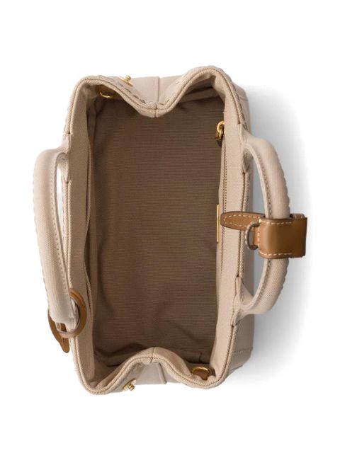 Prada Jardinière cotton canvas mini-bag - Neutrals