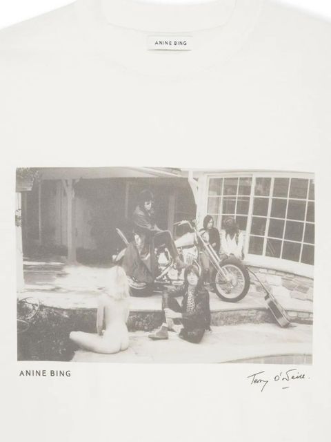 ANINE BING Lili Rolling Stones cotton T-Shirt - Neutrals