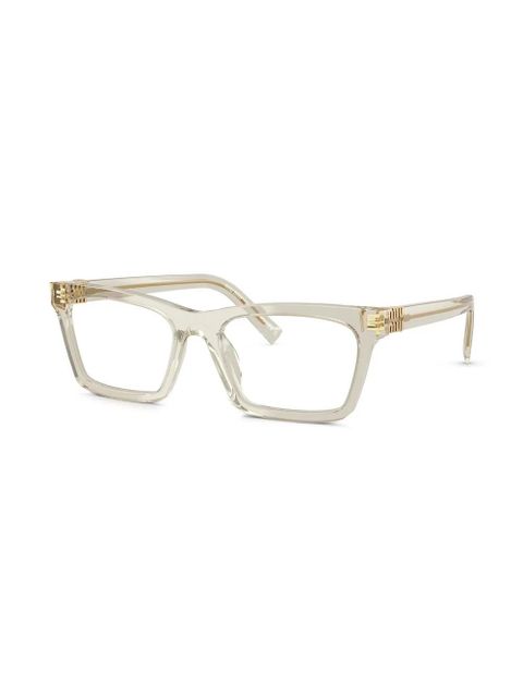 Miu Miu Eyewear rectangle-frame glasses - Green - zdjęcie produktu nr 2