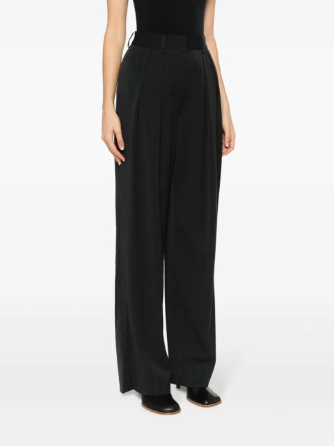 STAUD Luisa pleated wide-leg trousers - Black