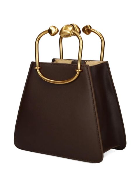 Cult Gaia sculptural-handle leather mini bag - Brown
