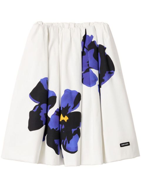 Miu Miu printed poplin midi skirt - White - zdjęcie produktu nr 1