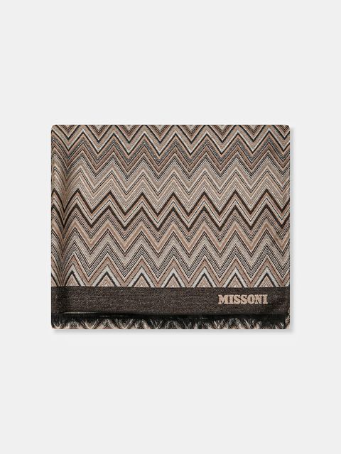 Missoni szalik damski kolor brązowy wzorzysty SAXRVMDA411