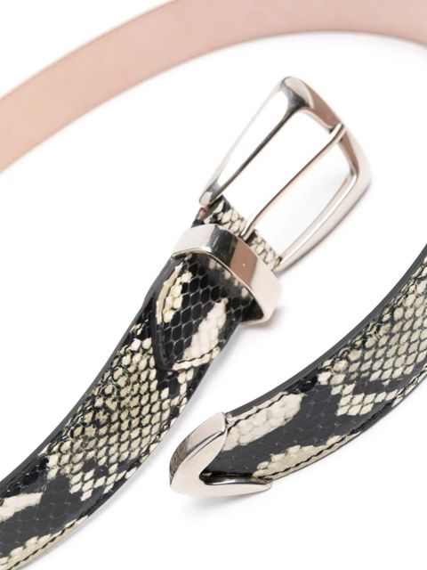 KHAITE Benny snakeskin-effect belt - Neutrals - zdjęcie produktu nr 2