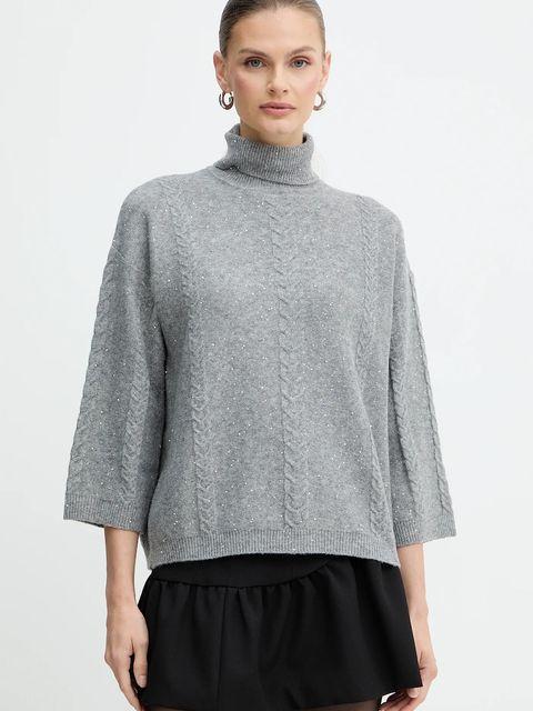 Marella sweter z dodatkiem wełny Emme by Marella damski kolor szary lekki 2525366032200 - zdjęcie produktu nr 1