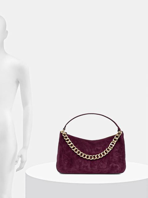 Twinset torebka zamszowa kolor fioletowy 252TB7162