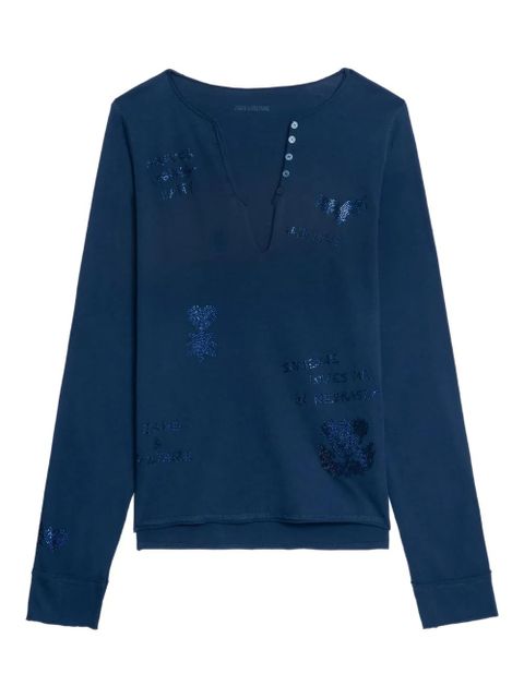 Zadig&Voltaire embellished V-neck top - Blue - zdjęcie produktu nr 1
