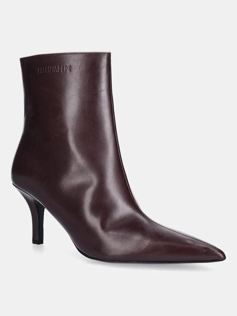 Patrizia Pepe botki skórzane damskie kolor fioletowy na szpilce 8Y0130 L166 M536 - zdjęcie produktu nr 1