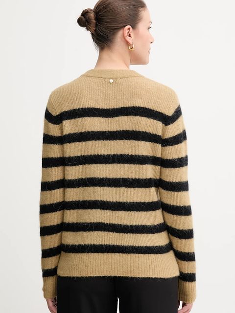 Mos Mosh sweter wełniany damski kolor zielony lekki 165660