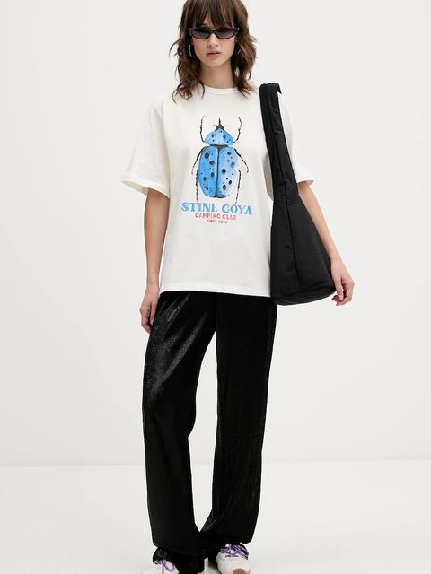 Stine Goya t-shirt bawełniany damski kolor beżowy SG-AW25-T009-2243 - zdjęcie produktu nr 2