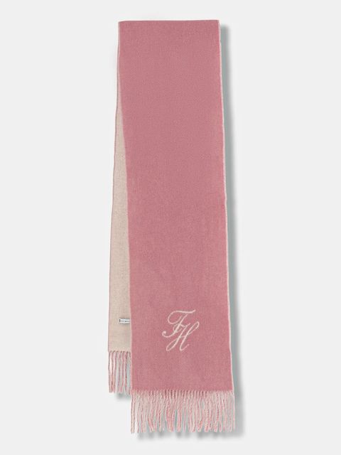 Tommy Hilfiger szalik wełniany damski kolor różowy gładki AW0AW18222 - zdjęcie produktu nr 1