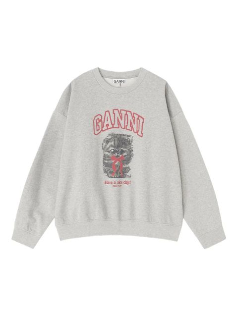 GANNI graphic-print sweatshirt - Grey - zdjęcie produktu nr 1