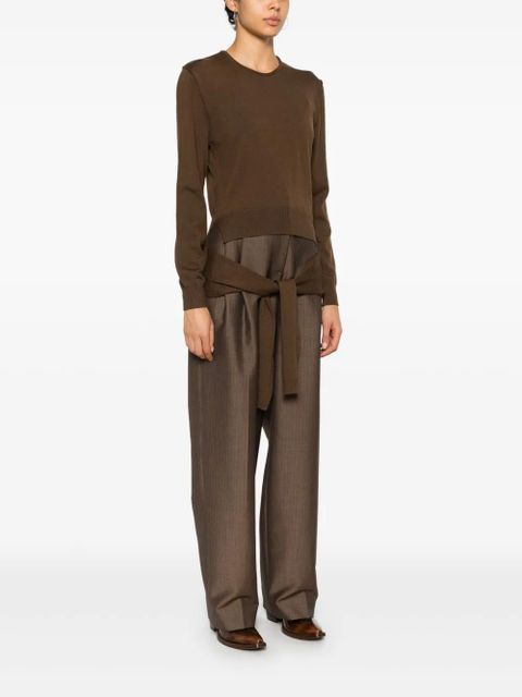 LEMAIRE Trompe L'oeil sweater - Brown