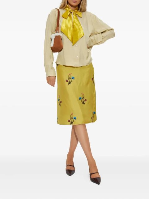 Marni satin-bow blouse - Yellow