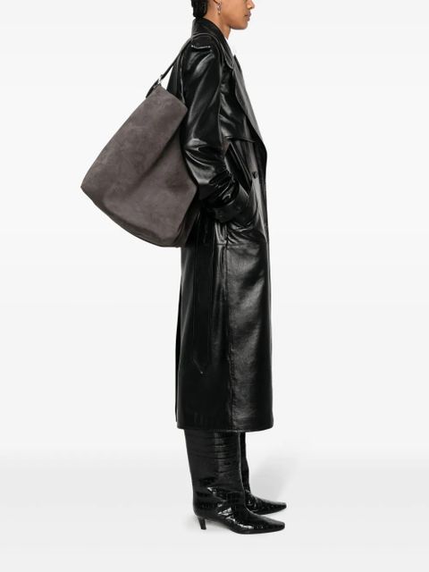 TOTEME open-top suede tote bag - Grey - zdjęcie produktu nr 2