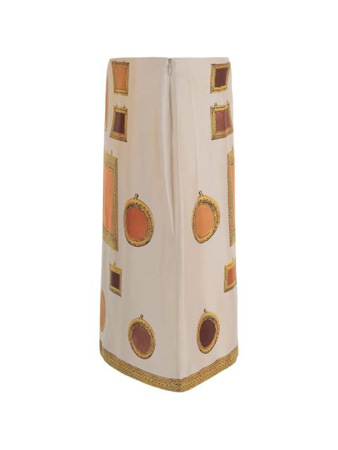 Versace frame-print mini skirt - Neutrals