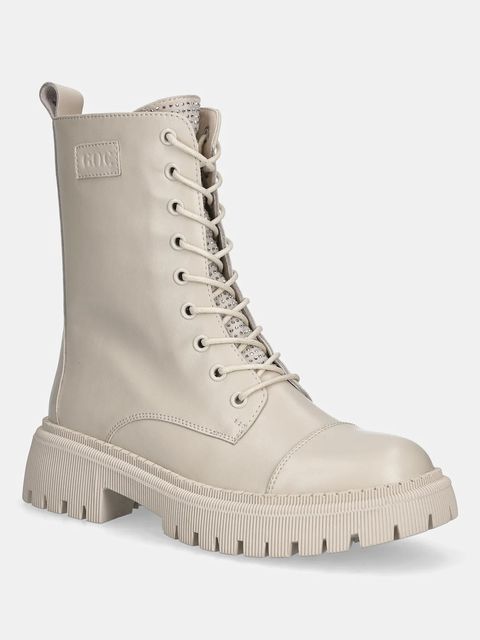 GOE workery skórzane damskie kolor beżowy na platformie SS2N4122 BEIGE - zdjęcie produktu nr 1