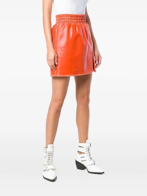 Miu Miu leather mini skirt - Orange