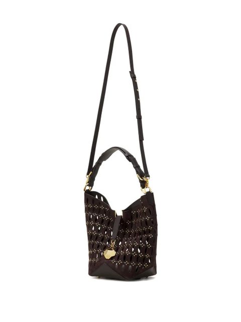 Lanvin cutout studded bucket bag - Brown