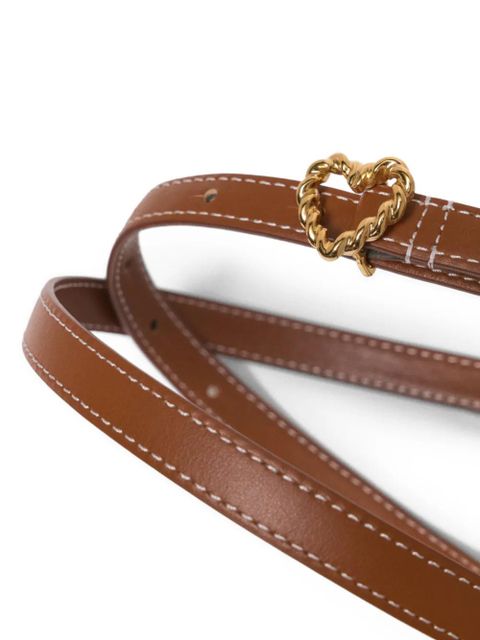 Maje heart-buckle leather belt - Brown