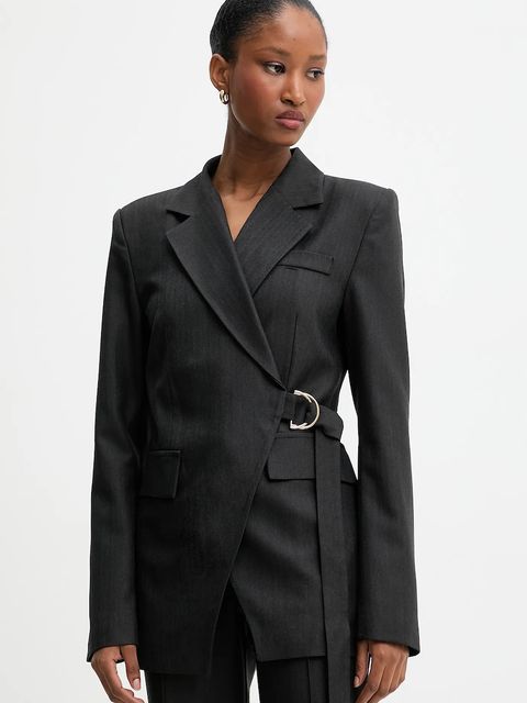 Answear.LAB marynarka kolor szary jednorzędowa gładka - zdjęcie produktu nr 2