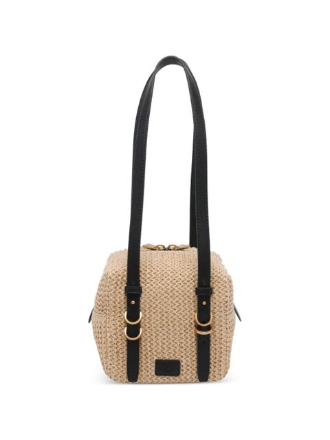 PINKO small Cubic raffia-effect shoulder bag - Neutrals - zdjęcie produktu nr 2