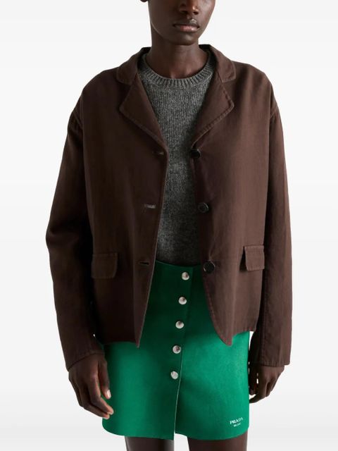Prada single-breasted cotton jacket - Brown