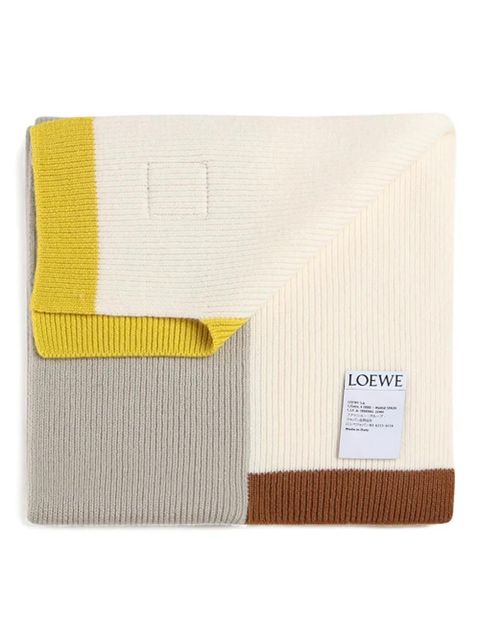 LOEWE colourblock ribbed scarf - Neutrals - zdjęcie produktu nr 1