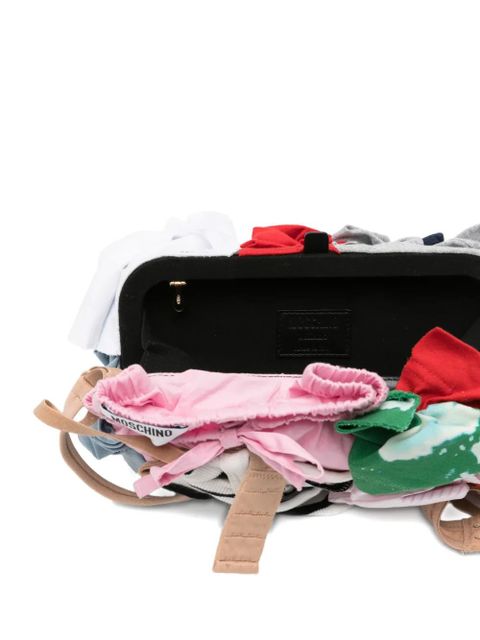 Moschino logo-label clutch bag - Pink