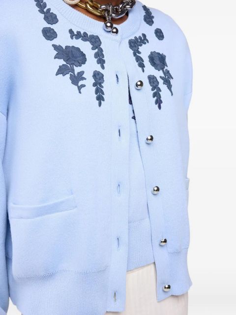 Rabanne floral-embroidery cardigan - Blue