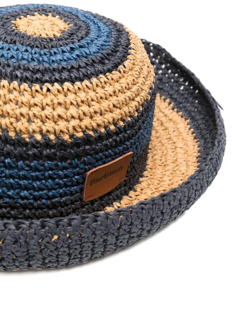 Barbour striped-pattern hat - Blue