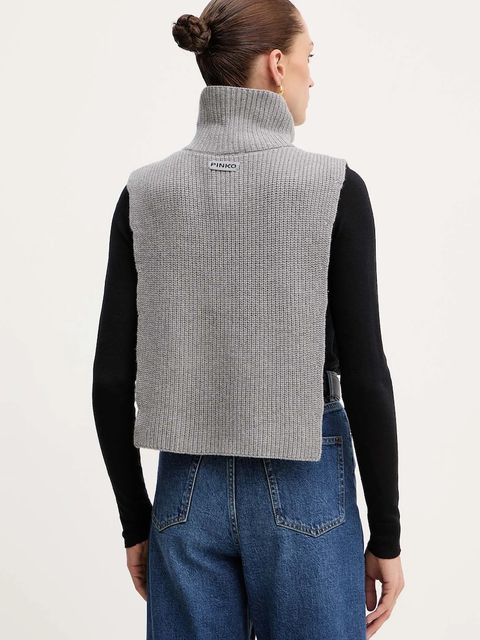 Pinko komin z dodatkiem wełny damski kolor szary gładki 105994 A2Z4