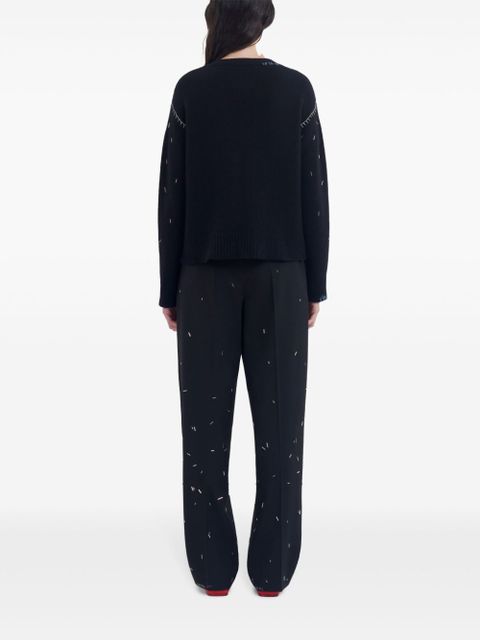 Marni abstract-pattern print trousers - Black