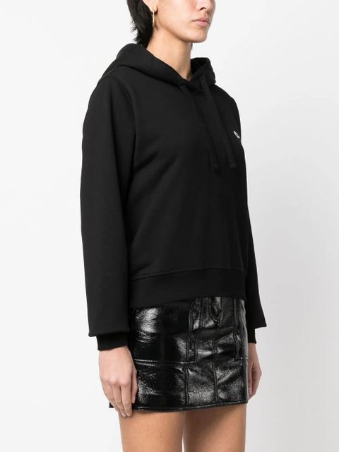 Diesel logo-patch drawstring hoodie - Black