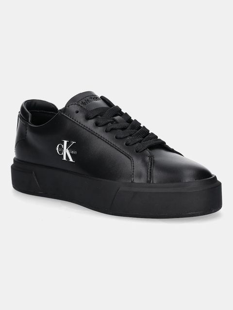 Calvin Klein sneakersy BASKET LACE UP LTH ML damskie kolor czarny YW0YW01945 - zdjęcie produktu nr 1