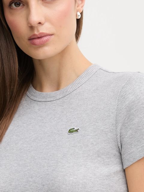 Lacoste t-shirt bawełniany damski kolor szary TF5538