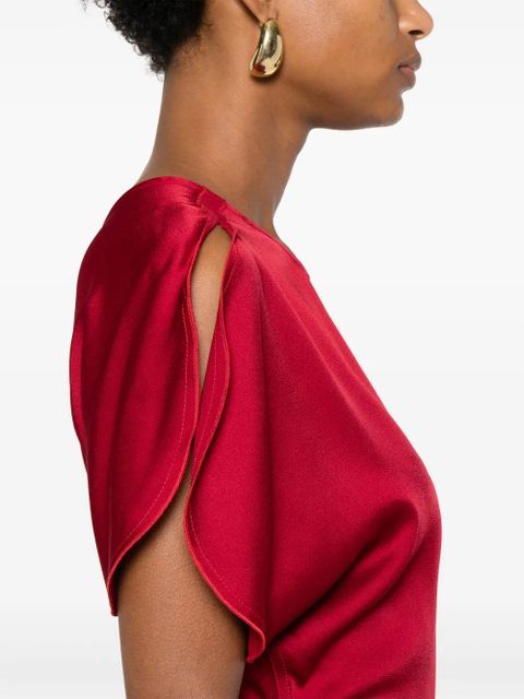 Victoria Beckham gathered-detail midi dress