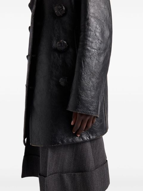 Prada leather coat - Black