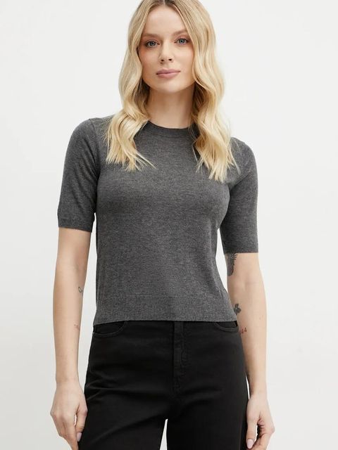 Weekend Max Mara kardigan wełniany damski kolor szary lekki 2515381011600