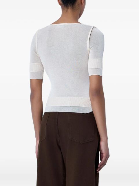 LEMAIRE semi-sheer ribbed-knit T-shirt - Neutrals