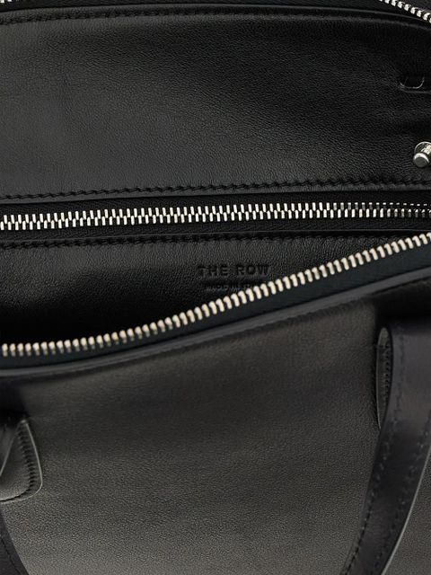 The Row Ingrid embossed-logo medium tote bag - Black