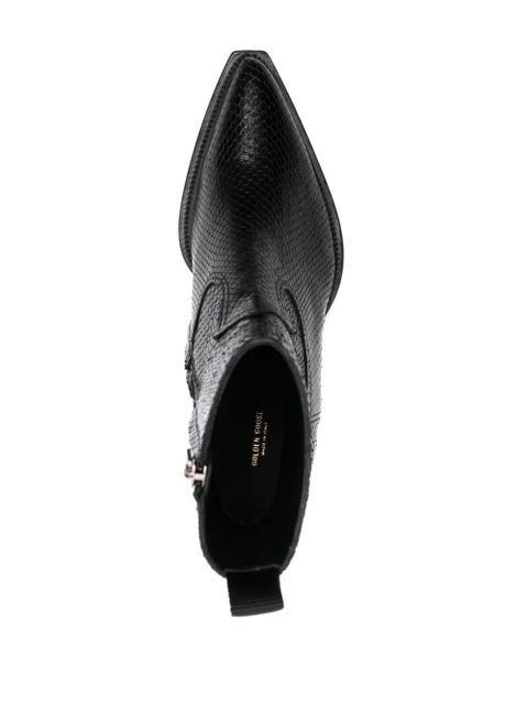 Golden Goose snakeskin-effect leather ankle boots - Black