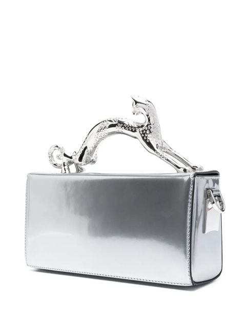 Lanvin Pencil Cat leather mini bag - Silver - zdjęcie produktu nr 2