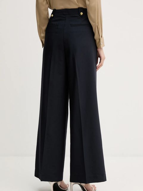 Barbour spodnie Avery damskie kolor granatowy szerokie high waist LTR0412 - zdjęcie produktu nr 2