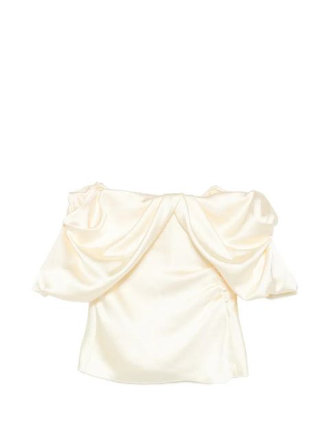 Alexander McQueen draped off-the-shoulder top - Yellow - zdjęcie produktu nr 1