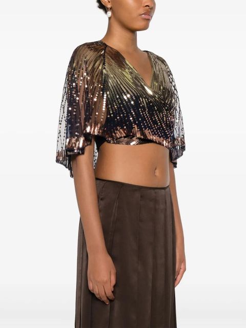 Rabanne sequin embellished blouse - Blue