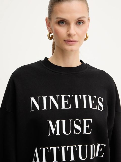 Elisabetta Franchi bluza bawełniana damska kolor czarny z nadrukiem MD01D56E2