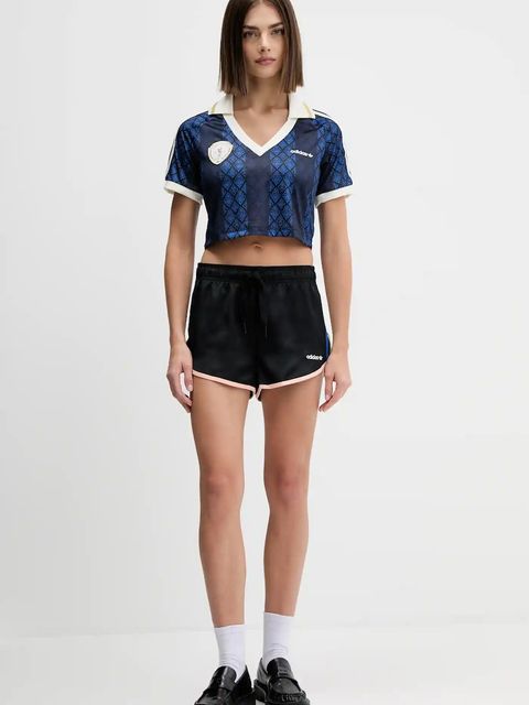 adidas Originals szorty Sprinter Shorts damskie kolor czarny z aplikacją high waist JP1815