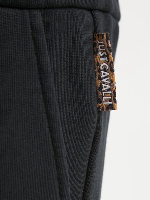 Just Cavalli spodnie dresowe damskie kolor czarny z nadrukiem 78PAAE01 CF100