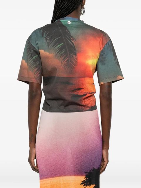 Rabanne ring fireworks-print T-shirt - Orange